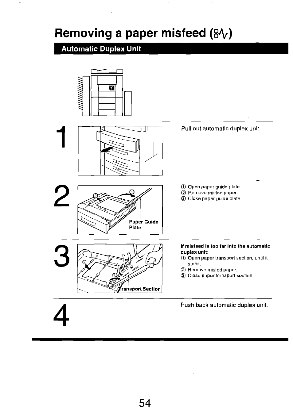 Automatic duplex unit | Panasonic FP7750 User Manual | Page 54 / 64