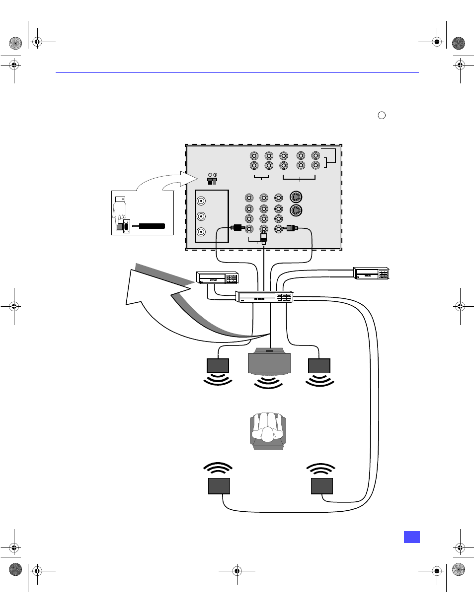 Conexion de entrada del canal central dolby, Conexión de entrada del canal central dolby, Nstalación | Altavoces de la ptv canal, Patente en trámite e.u.a | Panasonic CinemaVision PT 56HX40 User Manual | Page 35 / 50