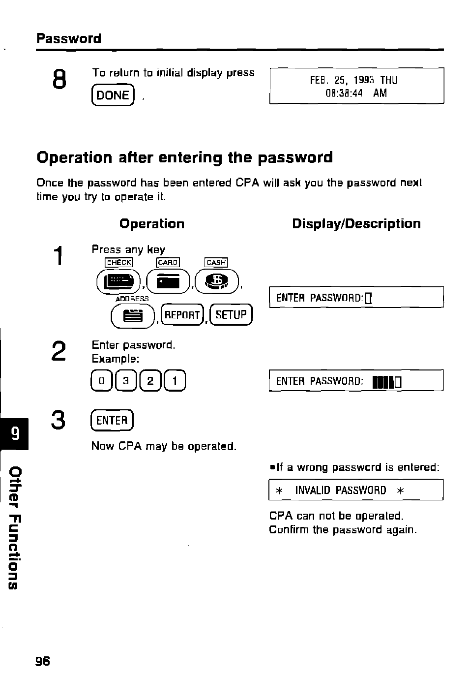 000q, Operation after entering the password | Panasonic KX-RC105 User Manual | Page 96 / 132