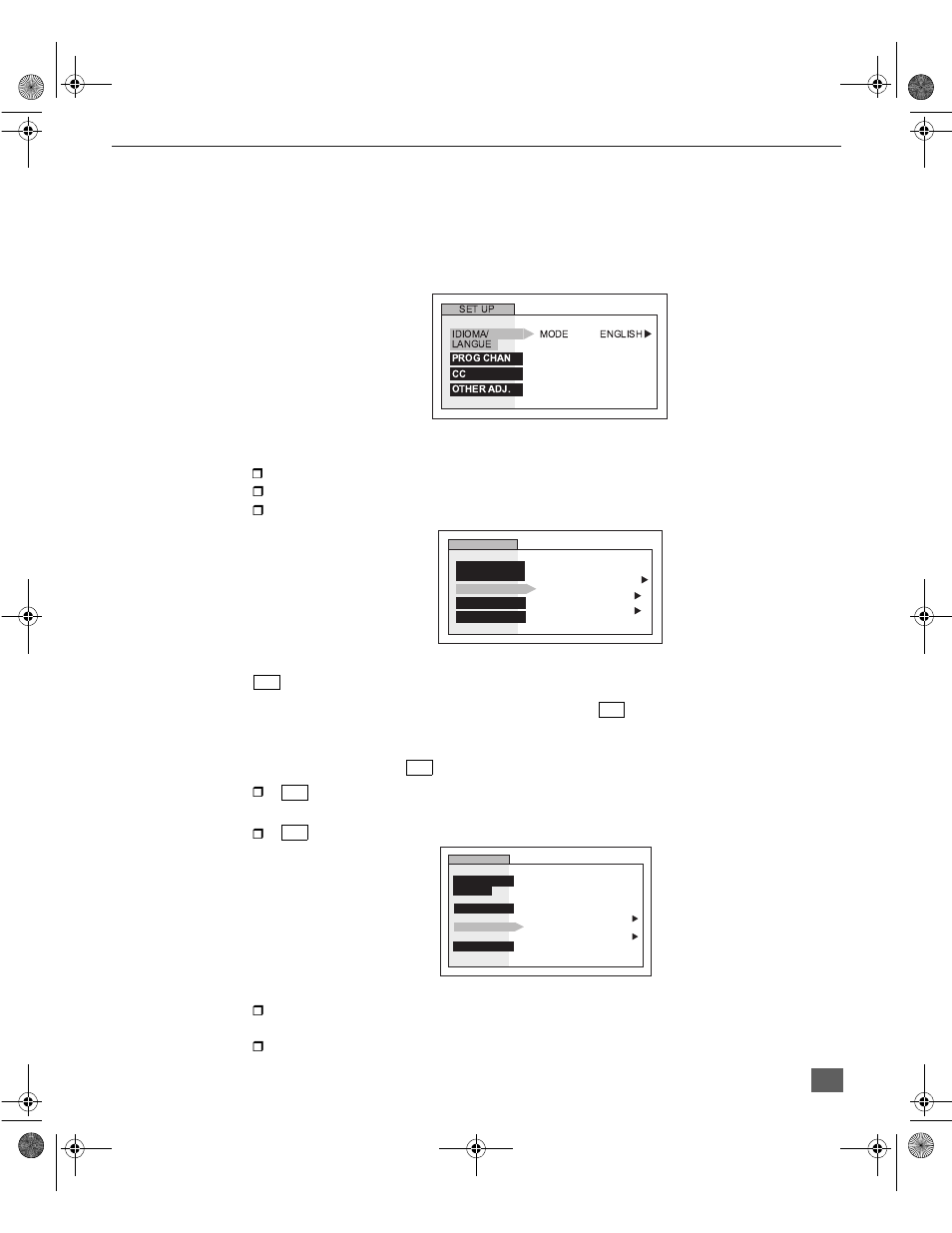 Special features, Menu languages, Program channels | Cc (closed captioning), Other adjustments auto power on/channel banner, Set up | Panasonic CT 27D11 User Manual | Page 18 / 50