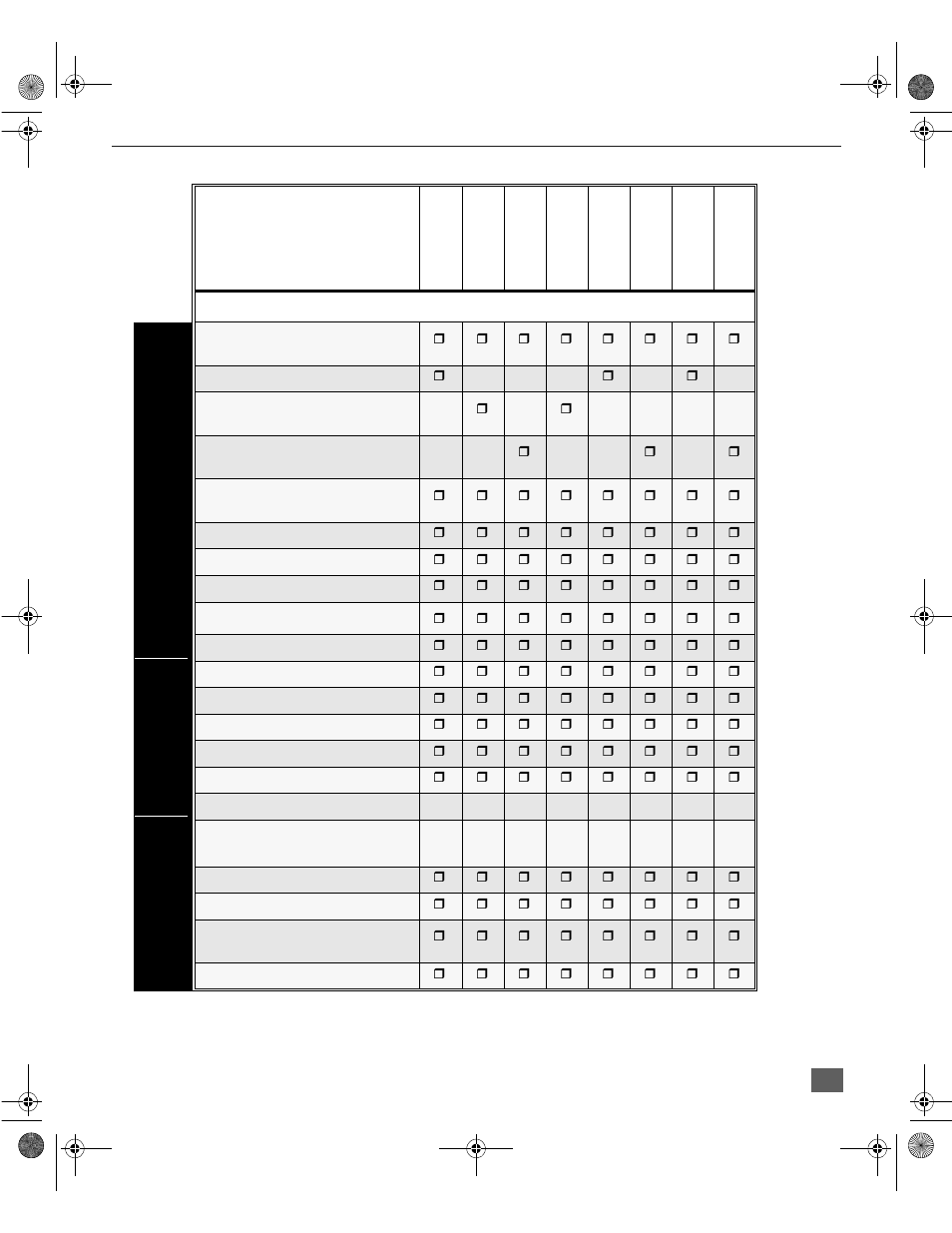 Tabla de comparacion de caracteristicas | Panasonic CT 27D11 User Manual | Page 29 / 50