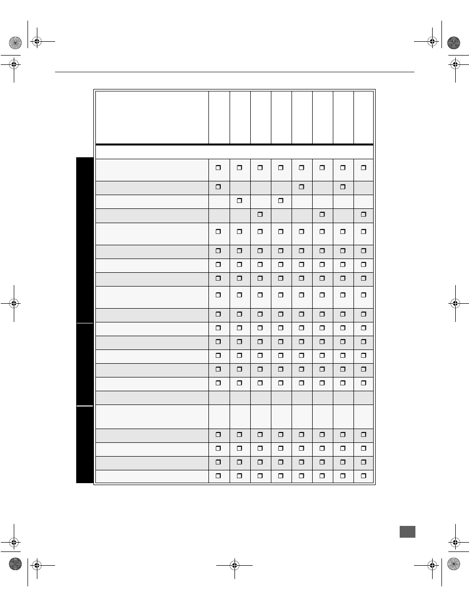 Feature comparison chart | Panasonic CT 27D11 User Manual | Page 4 / 50