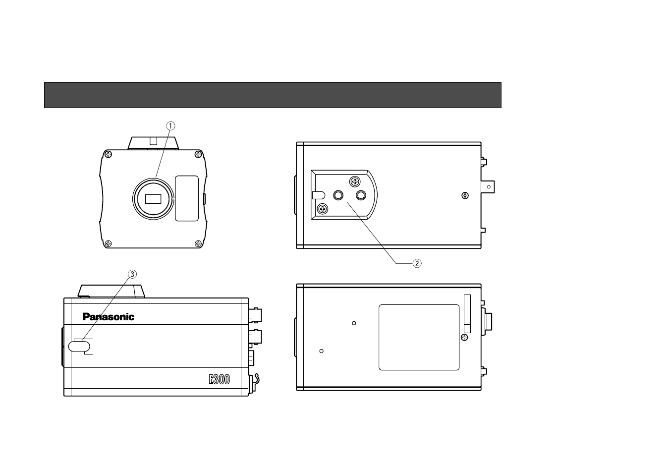 Major operating controls and their functions, Front view> <top view> <bottom view> <side view | Panasonic AW-E300 User Manual | Page 8 / 55