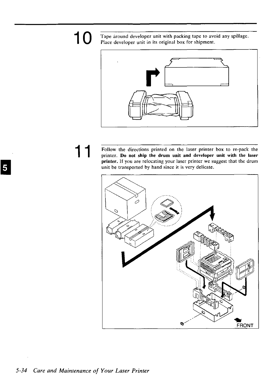 34 care and maintenance of your laser printer | Panasonic KX-P4440 User Manual | Page 128 / 152