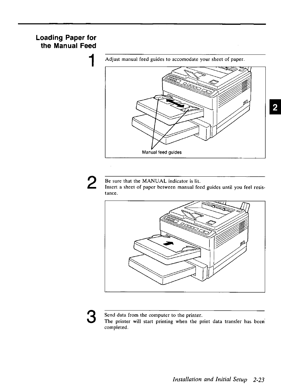 Installation and initial setup 2~23 | Panasonic KX-P4440 User Manual | Page 35 / 152