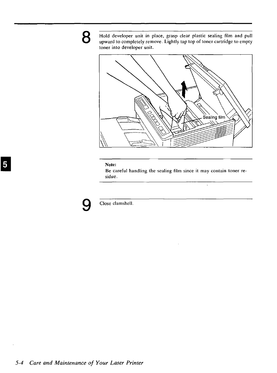 4 care and maintenance of your laser printer | Panasonic KX-P4440 User Manual | Page 98 / 152