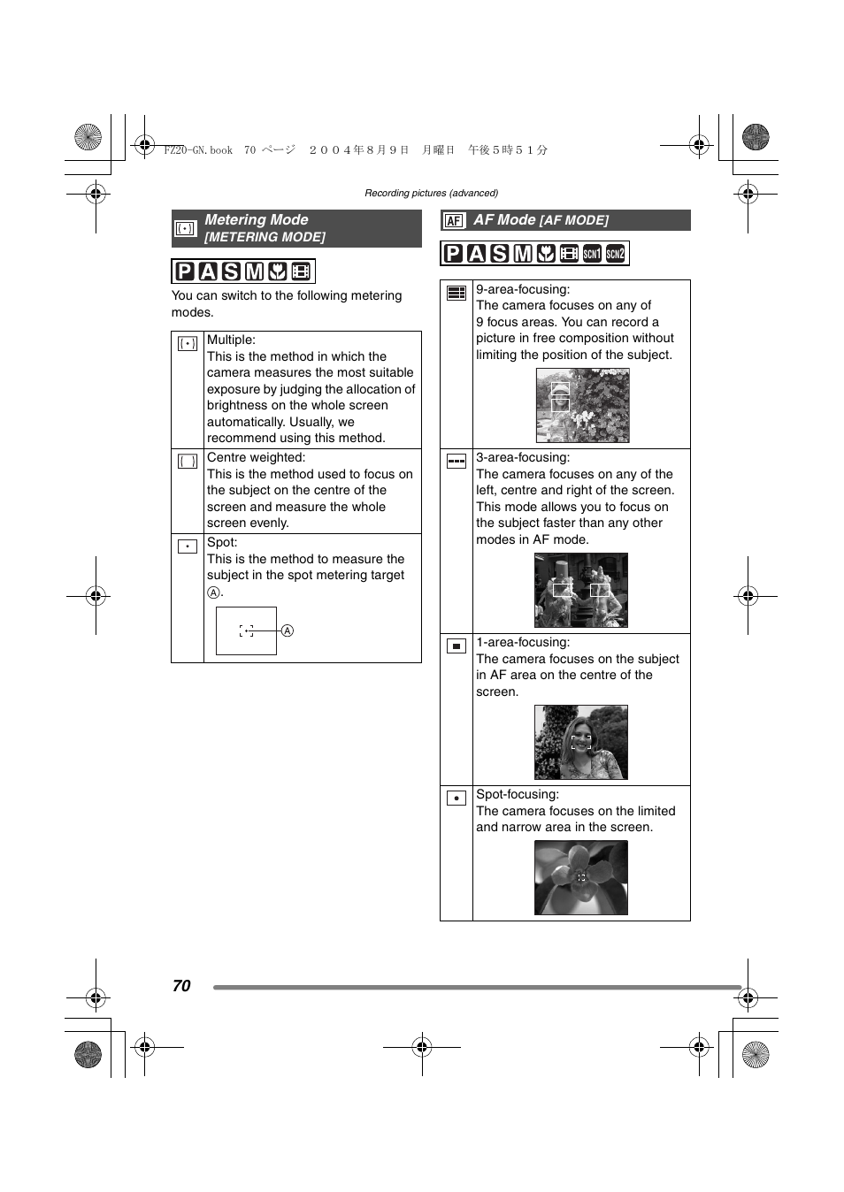 Panasonic DMC-FZ20GN User Manual | Page 70 / 116