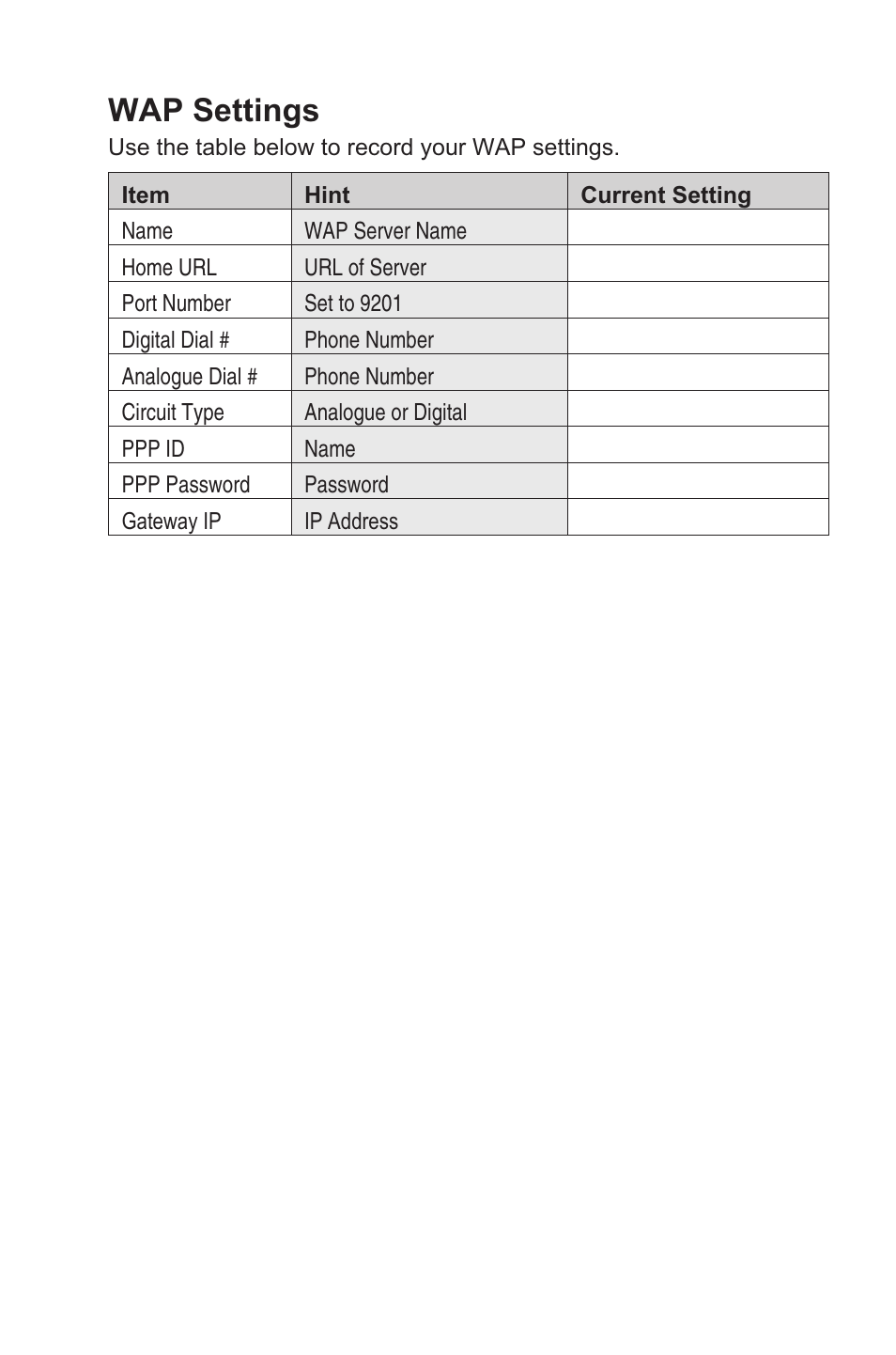 Wap settings | Panasonic EB-GD35 User Manual | Page 67 / 70