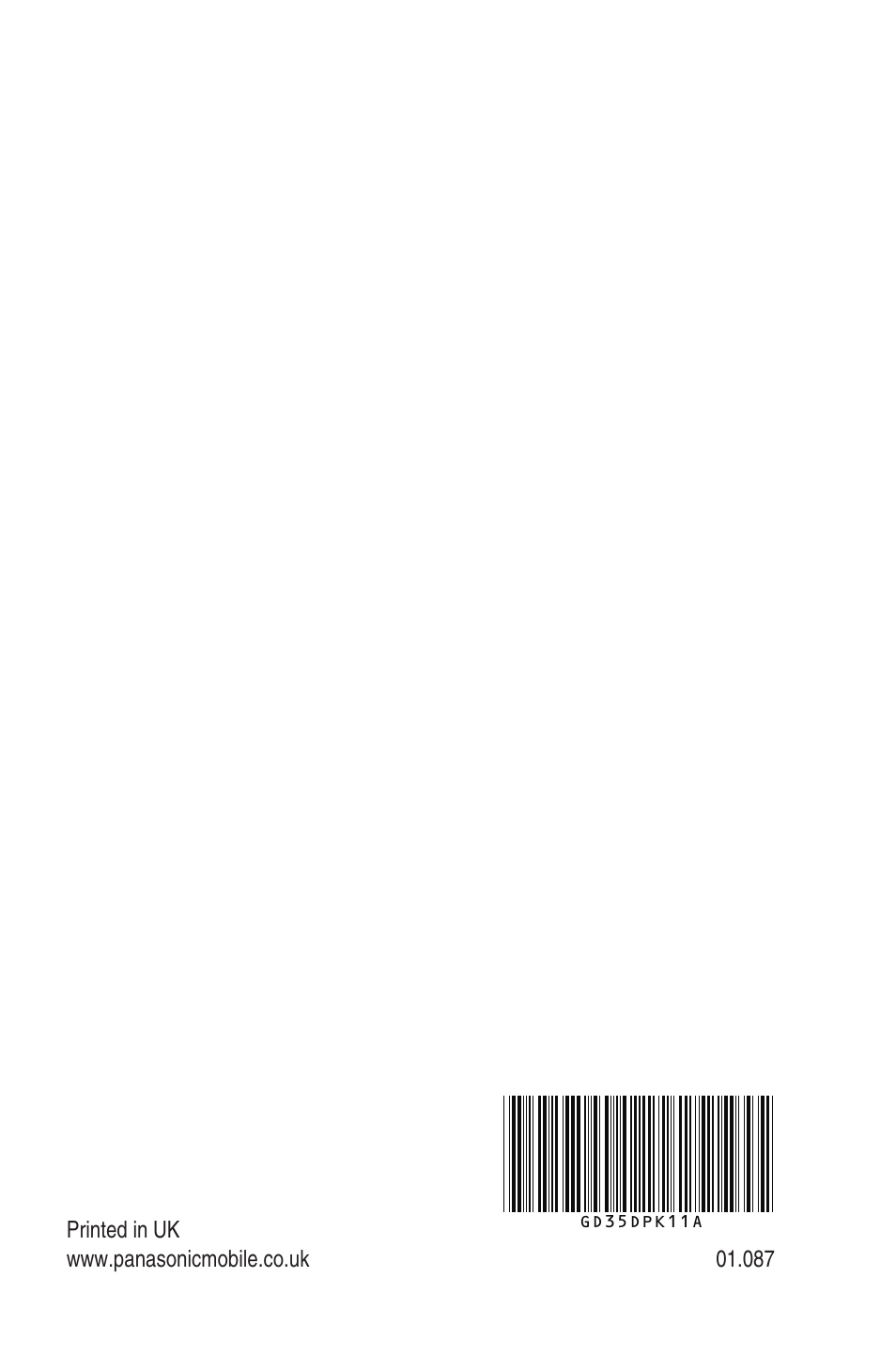 Panasonic EB-GD35 User Manual | Page 70 / 70