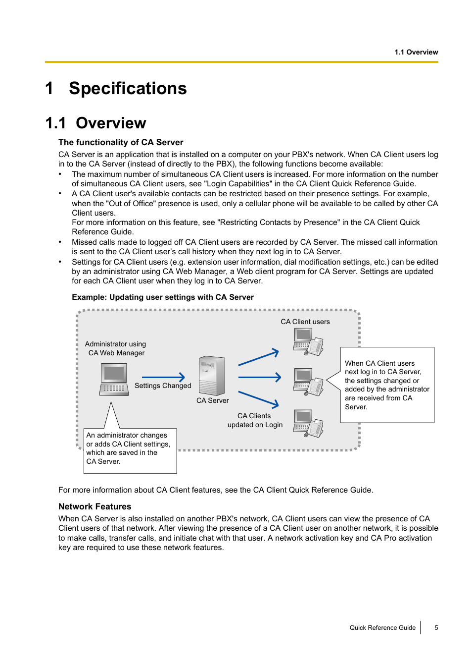 1 specifications, 1 overview, Specifications | Overview | Panasonic KX-TDE User Manual | Page 5 / 16
