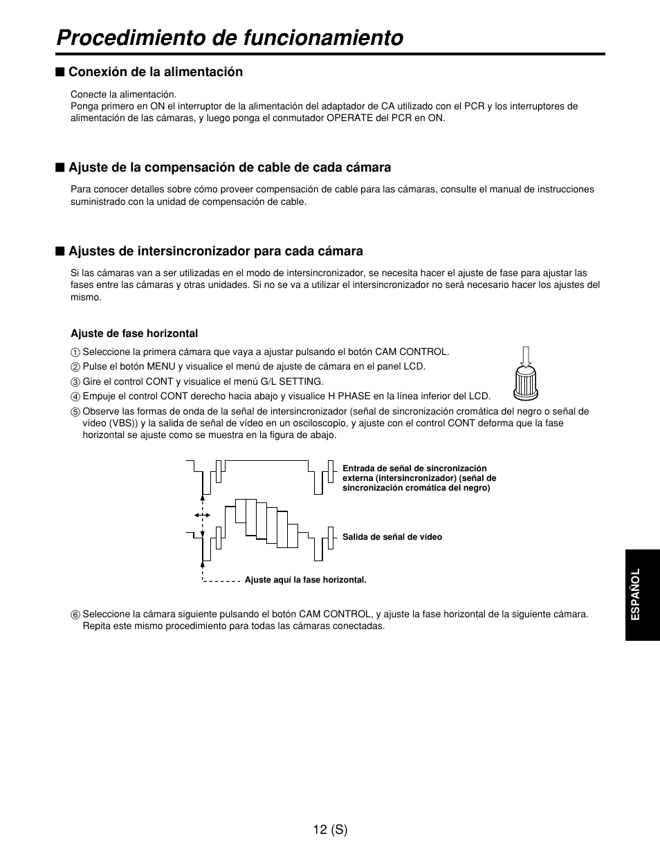 Procedimiento de funcionamiento | Panasonic AW-CB400L User Manual | Page 93 / 104