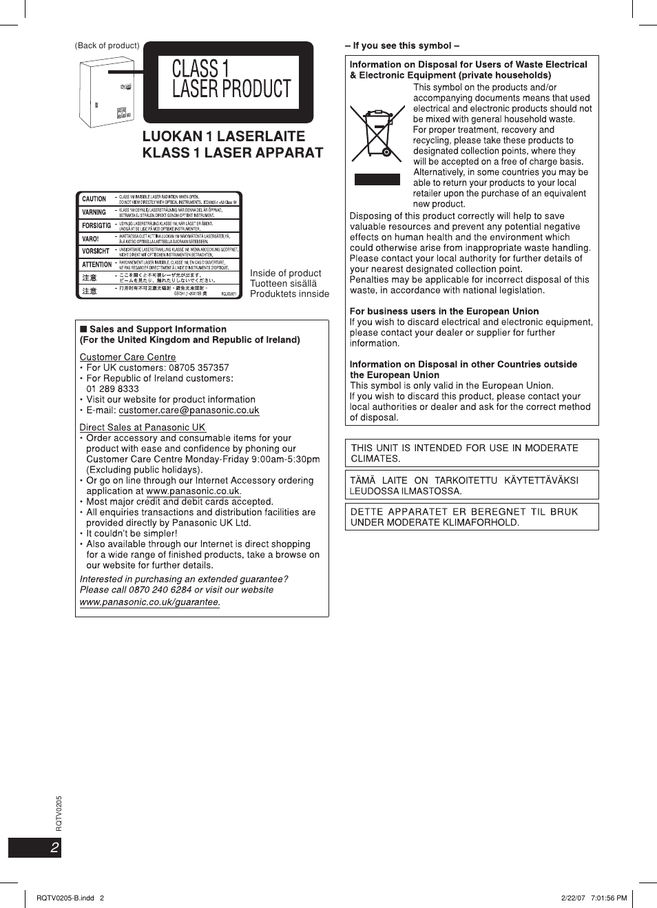 Lang - 5 lang - 4 français dansk esp añol | Panasonic SC-AK750 User Manual | Page 2 / 20