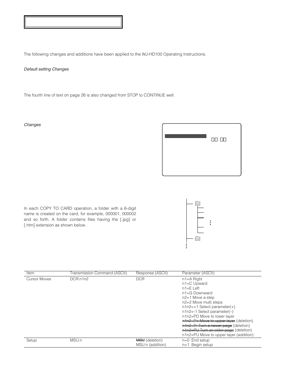 English version, Addendum | Panasonic WJ-HD100 User Manual | Page 55 / 60