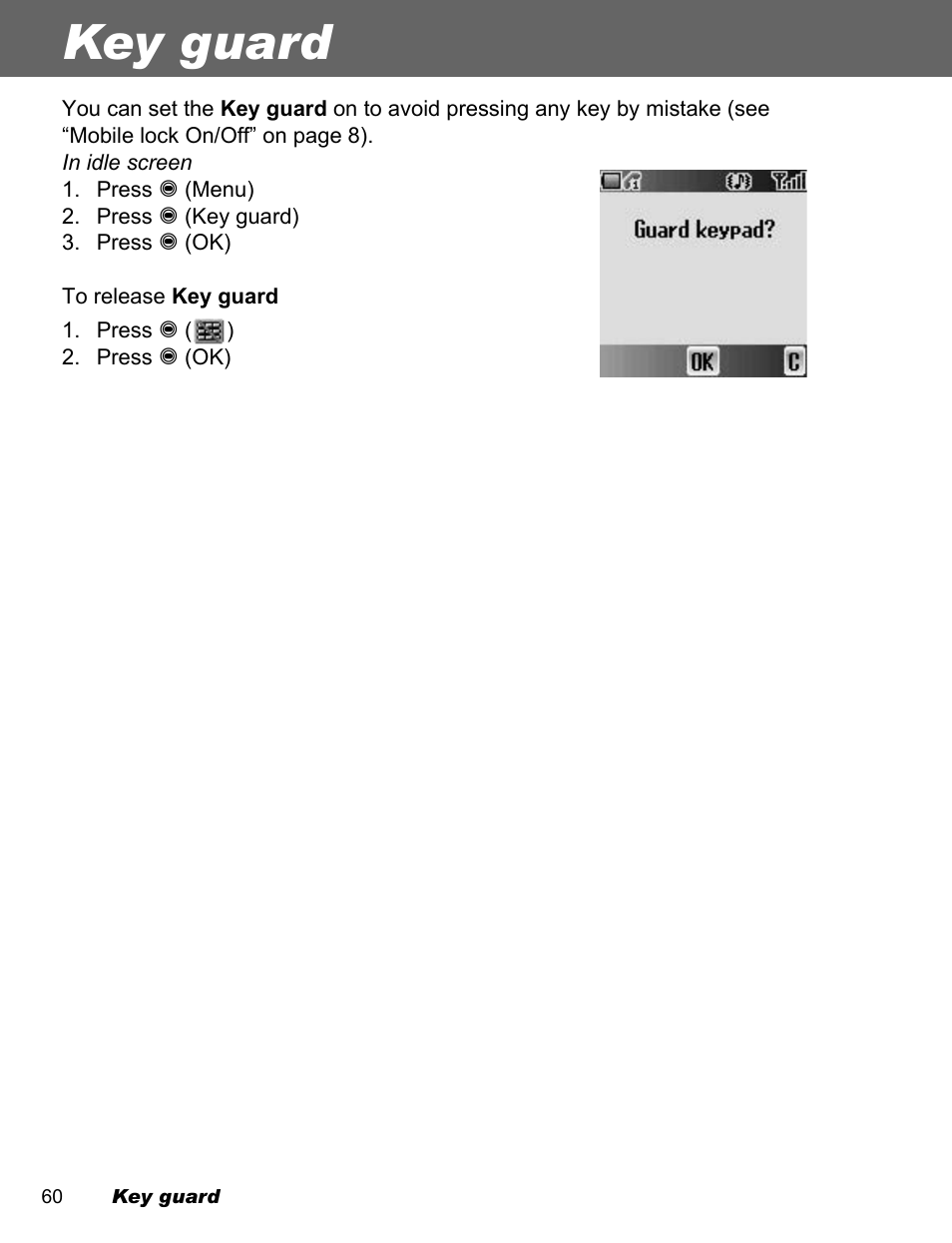 Key guard | Panasonic EB-A200 User Manual | Page 62 / 101