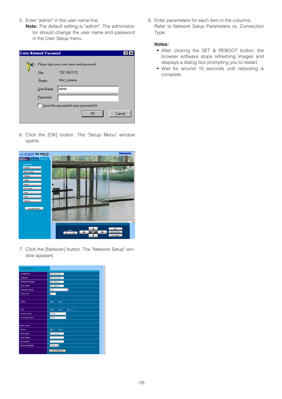 Panasonic WV-NW470S User Manual | Page 18 / 35