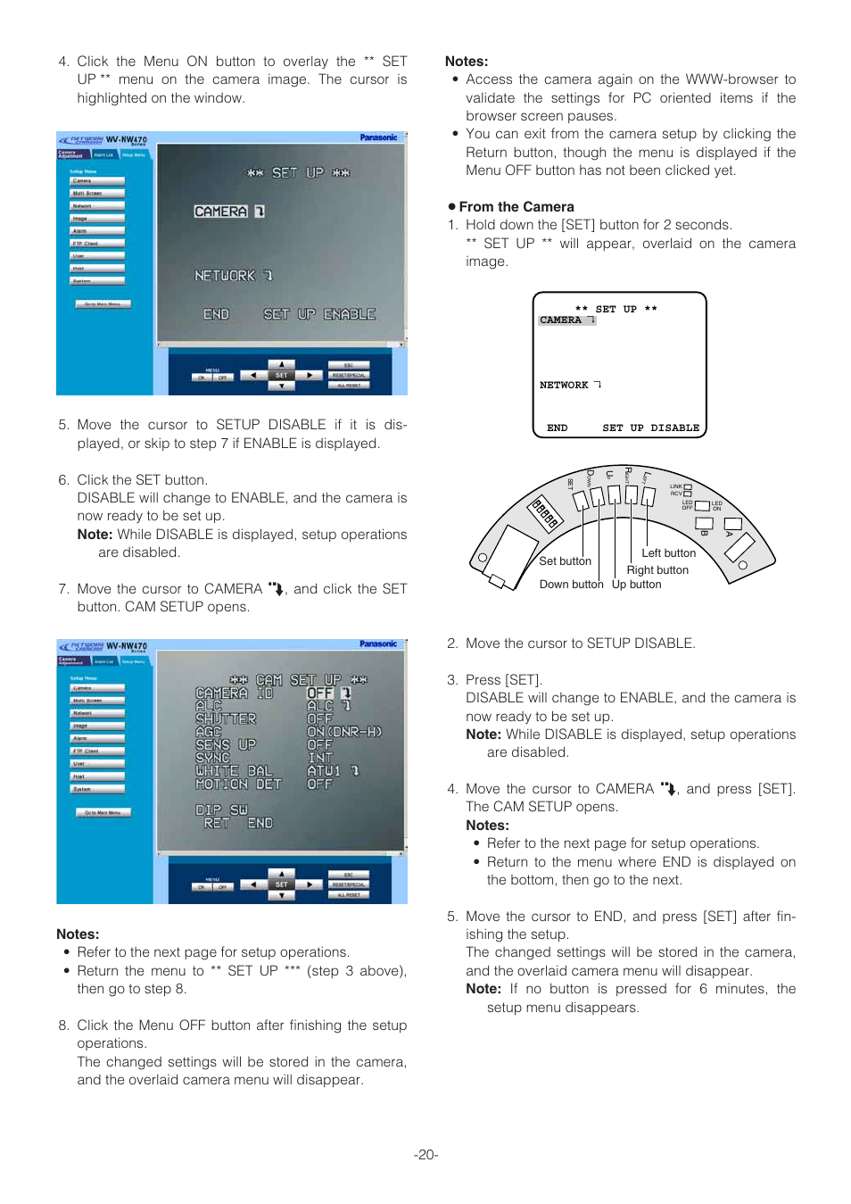 Panasonic WV-NW470S User Manual | Page 20 / 35