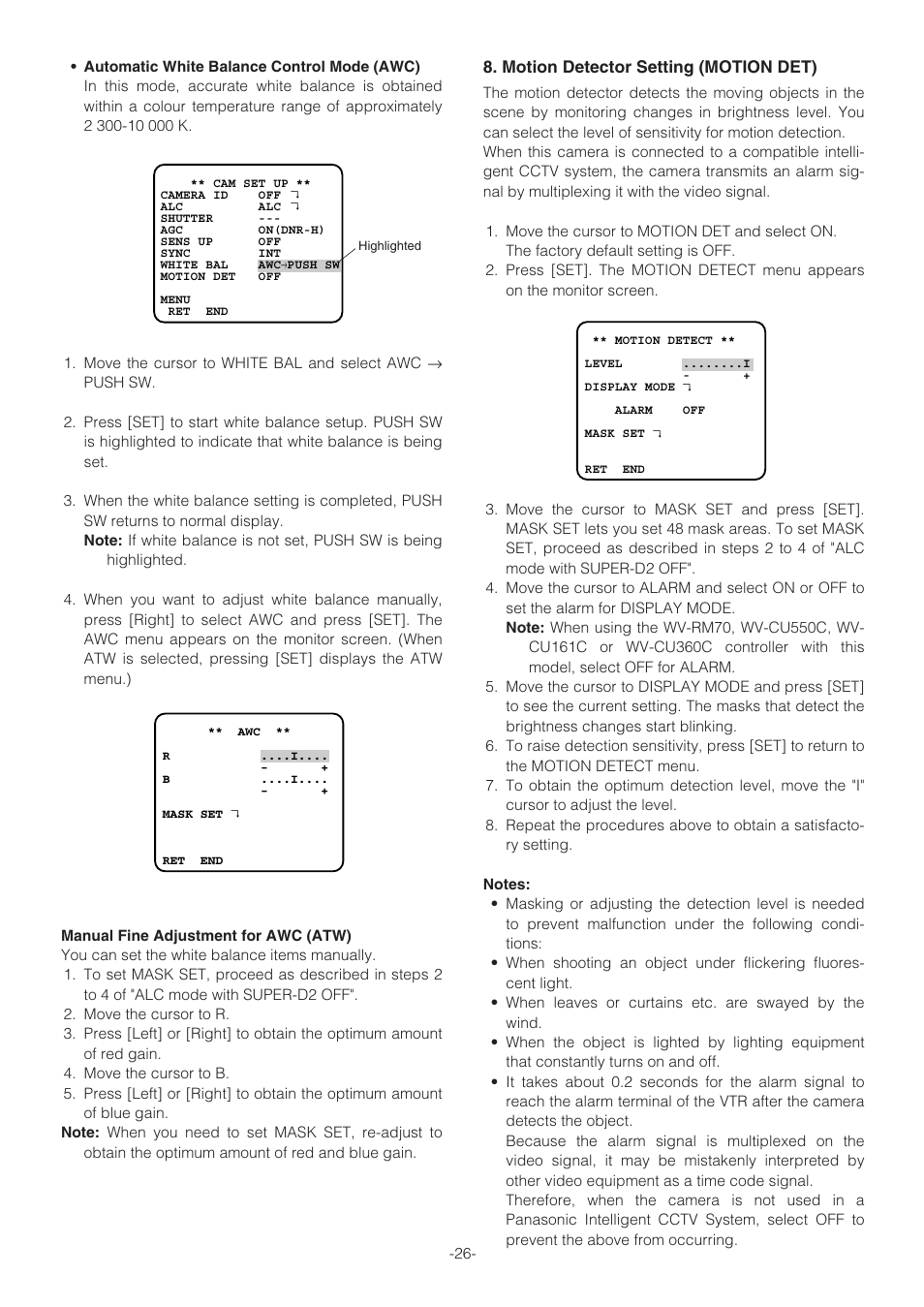 Panasonic WV-NW470S User Manual | Page 26 / 35