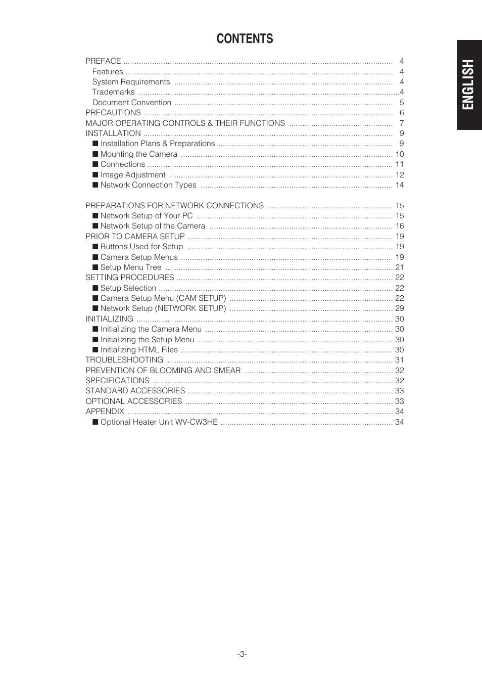 Panasonic WV-NW470S User Manual | Page 3 / 35