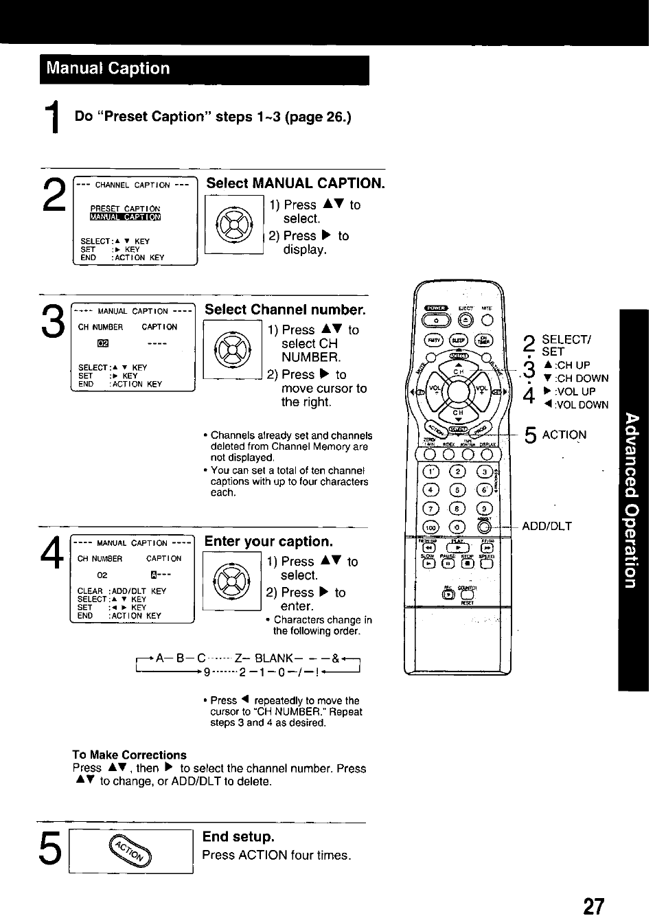 Manual caption | Panasonic PV M939 User Manual | Page 27 / 48