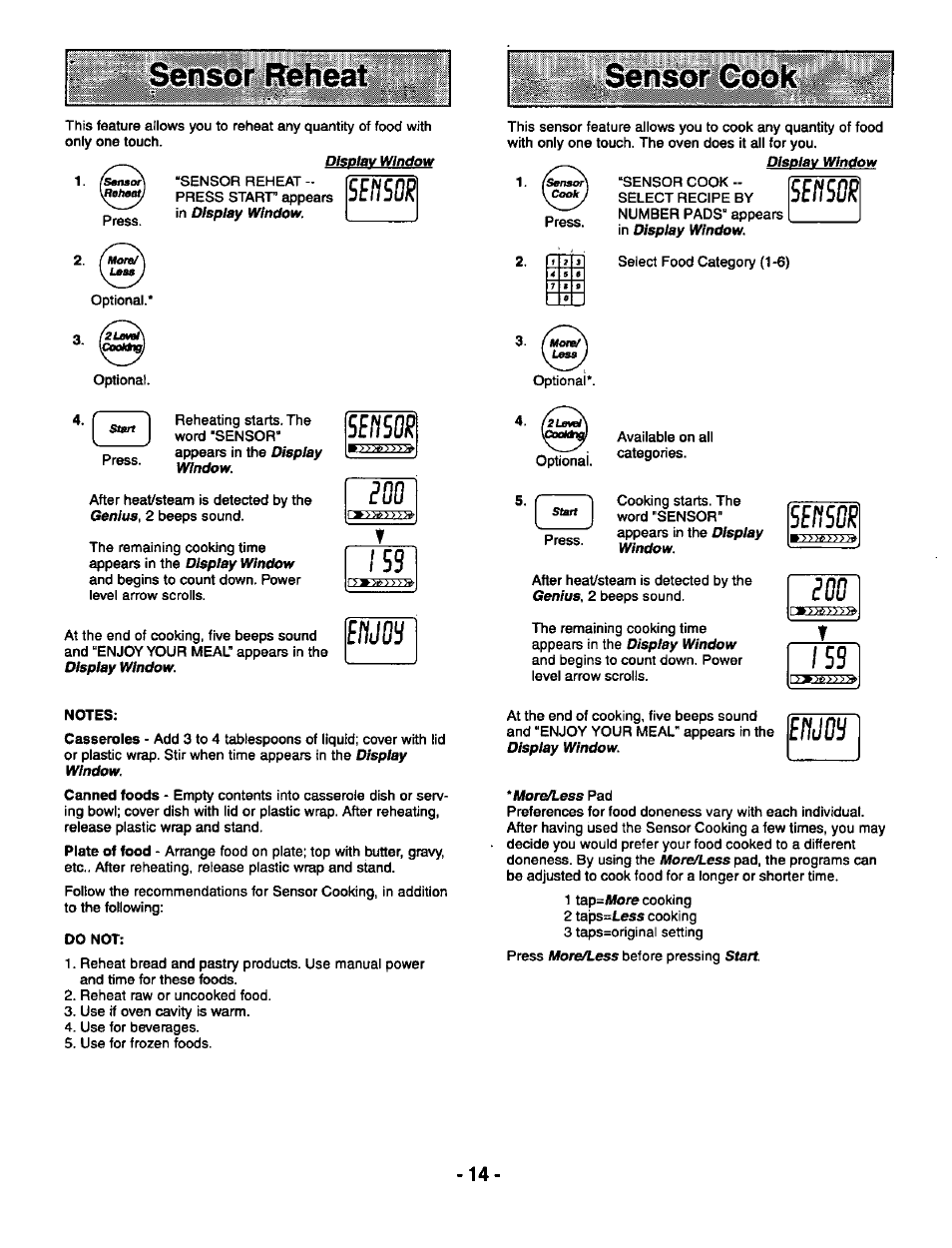 Sefisor, 5eh5dr | Panasonic THE GENIUS PREMIER NN-S789 User Manual | Page 16 / 48