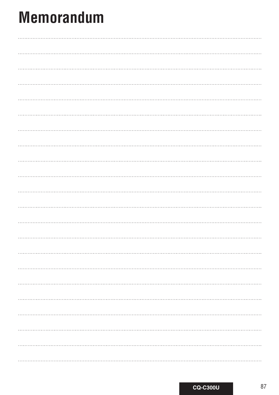 Panasonic CQ-C300U User Manual | Page 87 / 88