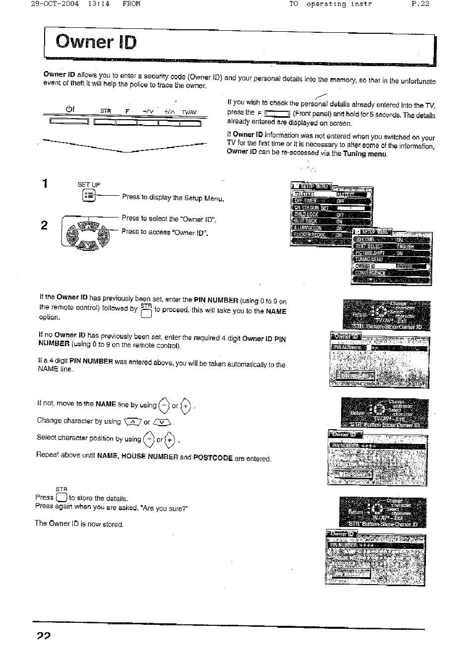 Panasonic TX-56P800H User Manual | Page 22 / 36