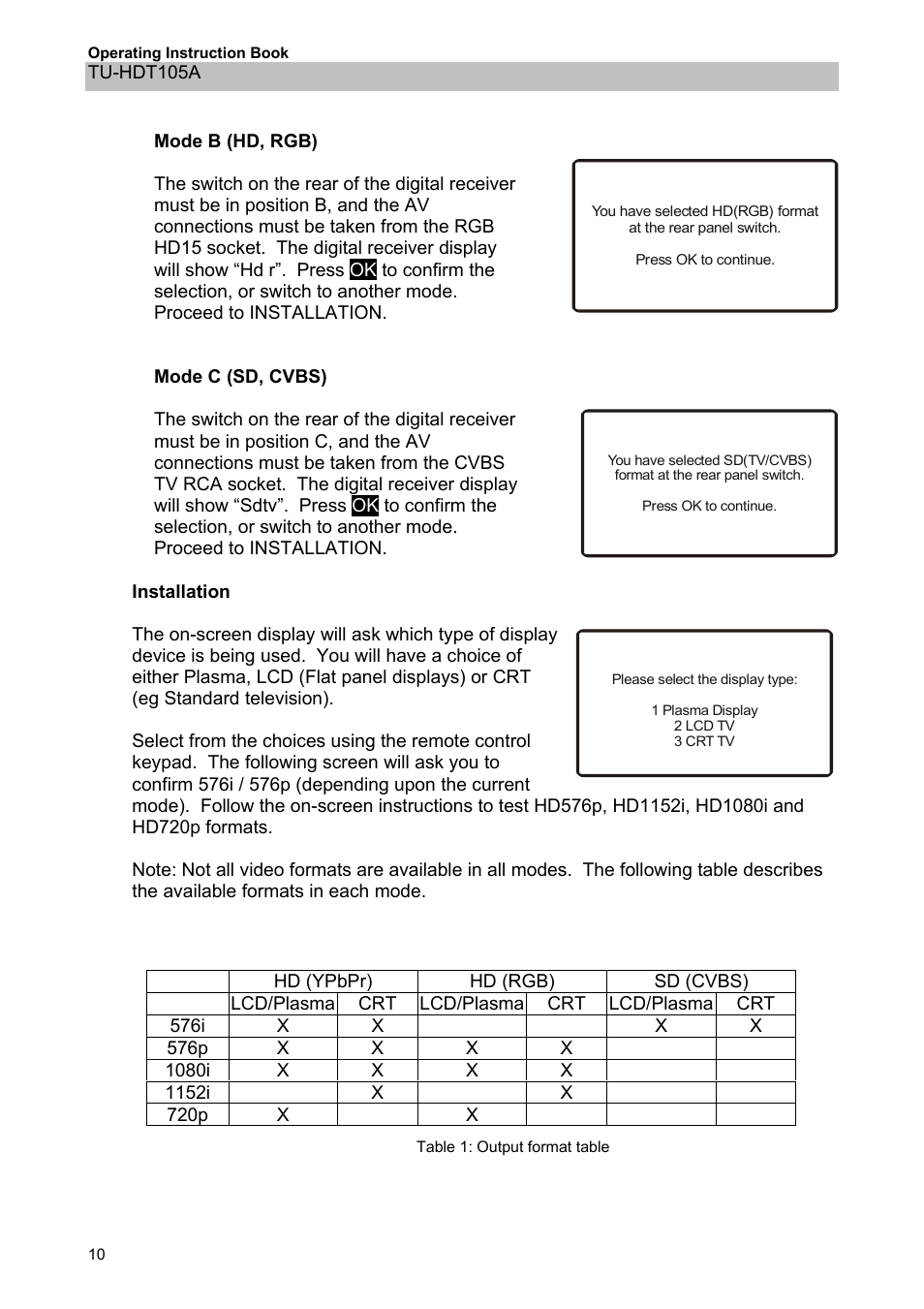 Panasonic TU-HDT105A User Manual | Page 10 / 32