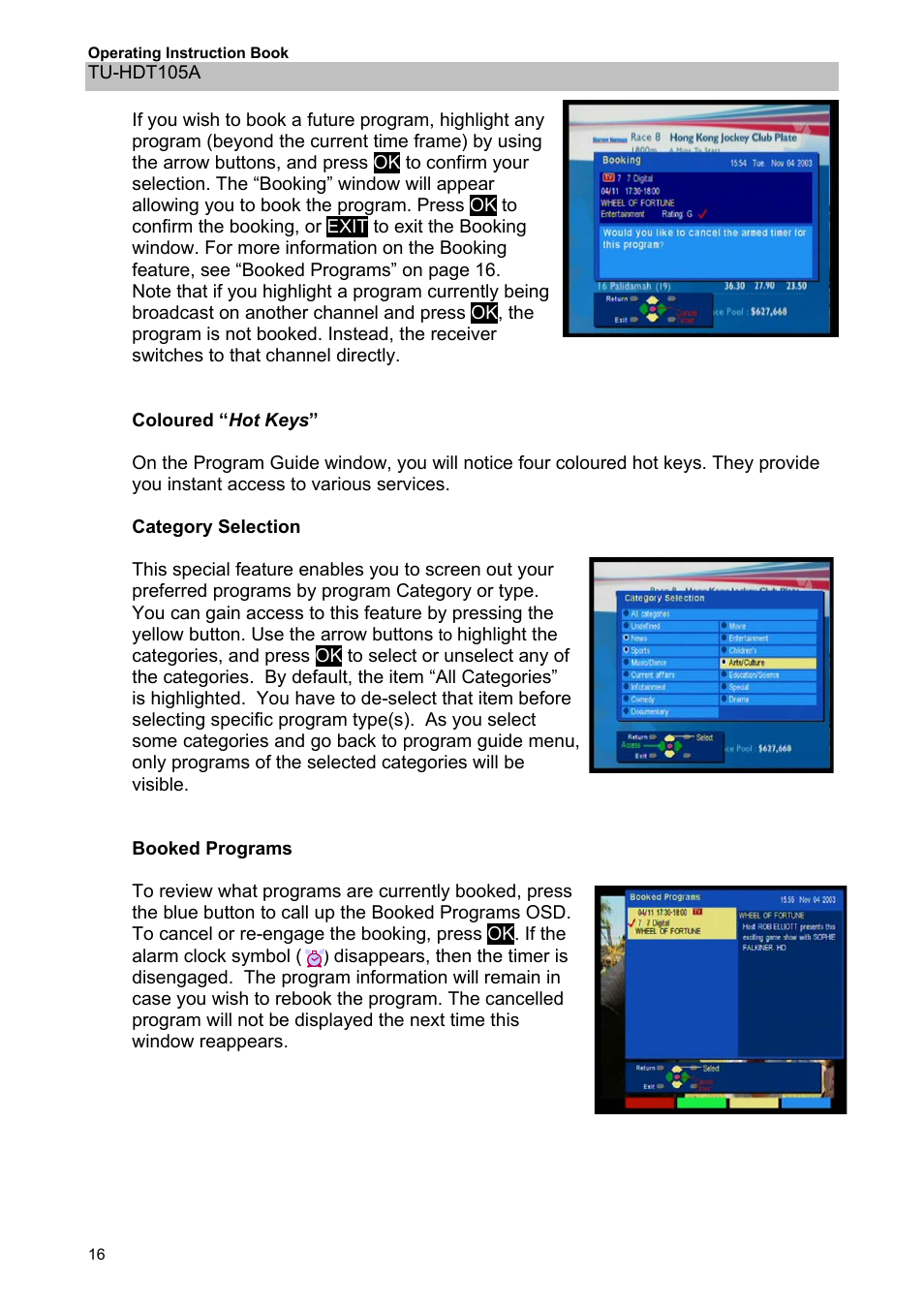 Panasonic TU-HDT105A User Manual | Page 16 / 32