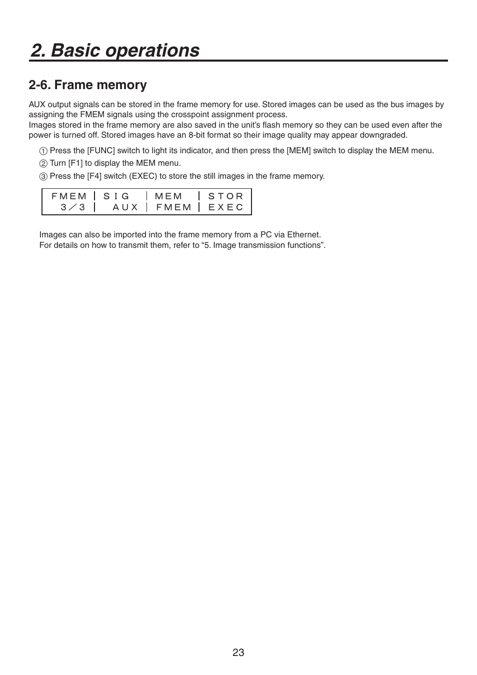 Basic operations | Panasonic AV-HS300 User Manual | Page 23 / 60