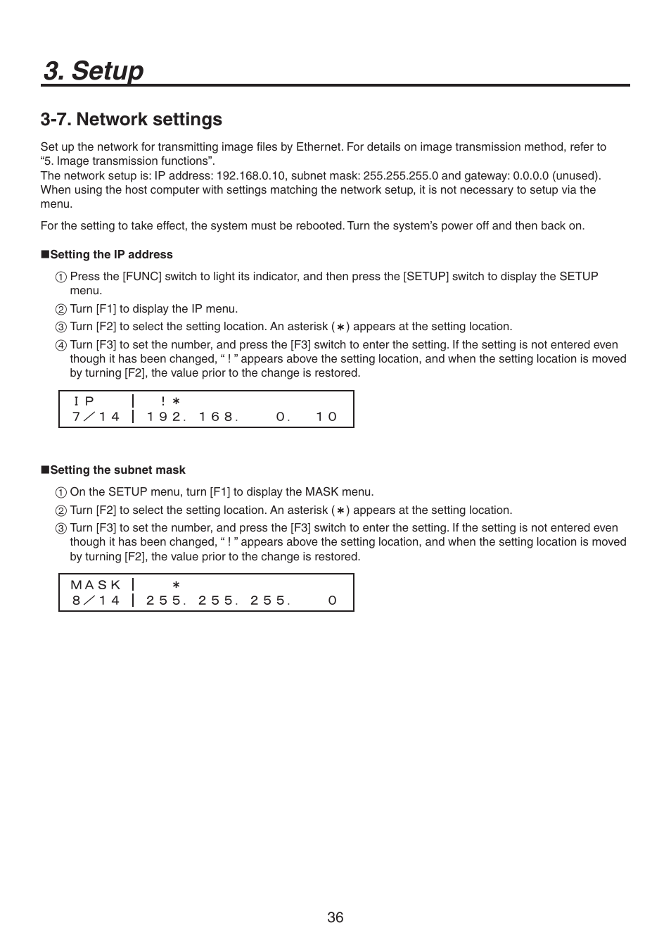 Setup, 7. network settings | Panasonic AV-HS300 User Manual | Page 36 / 60