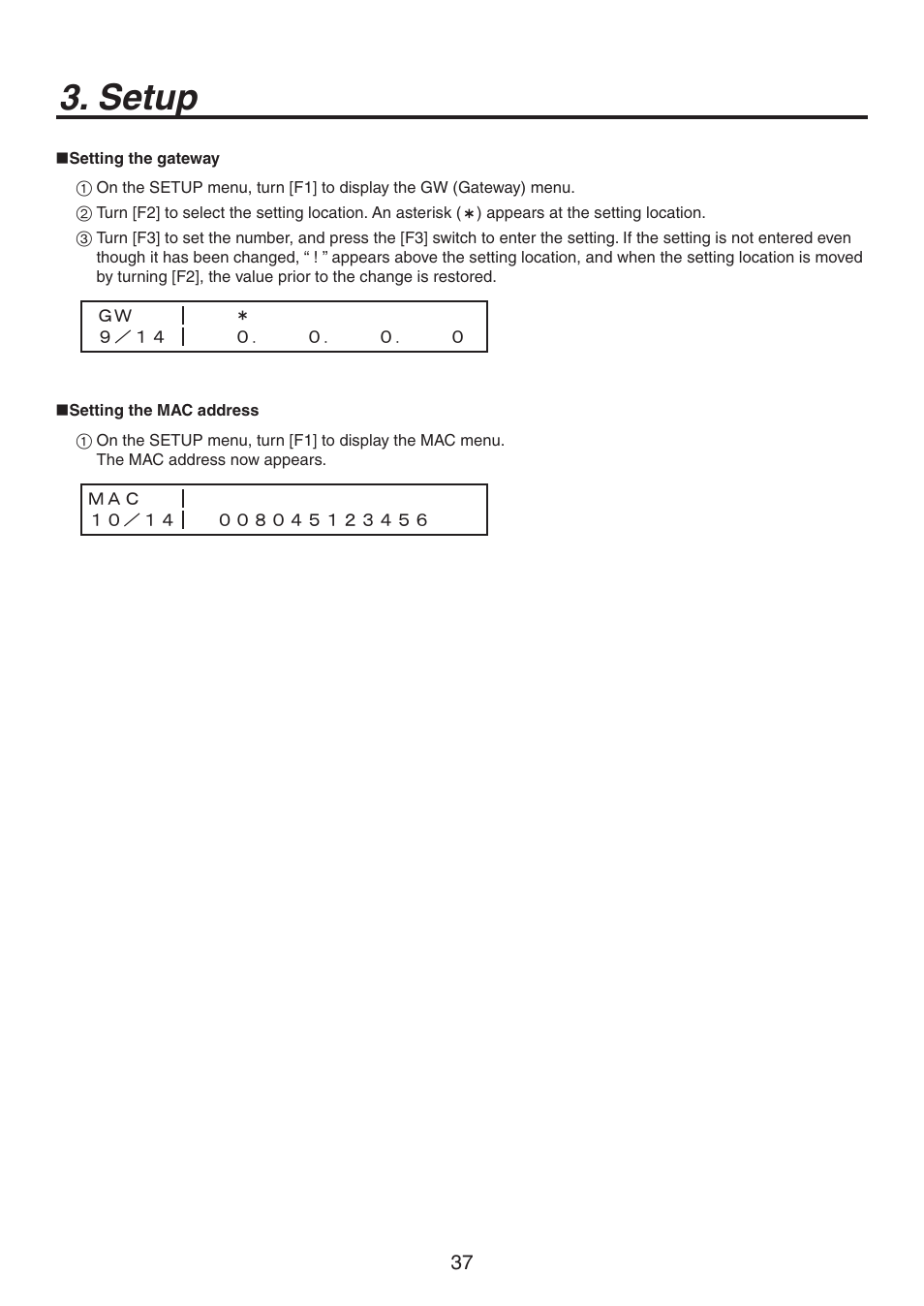 Setup | Panasonic AV-HS300 User Manual | Page 37 / 60