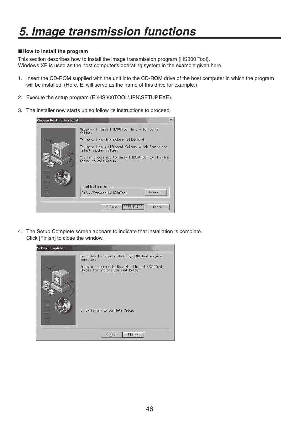 Image transmission functions | Panasonic AV-HS300 User Manual | Page 46 / 60