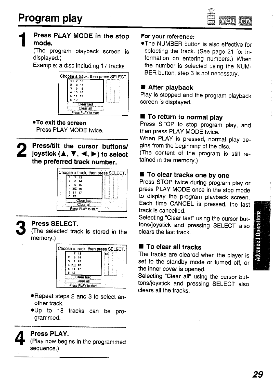 Program play | Panasonic DVD-L50PM User Manual | Page 29 / 58