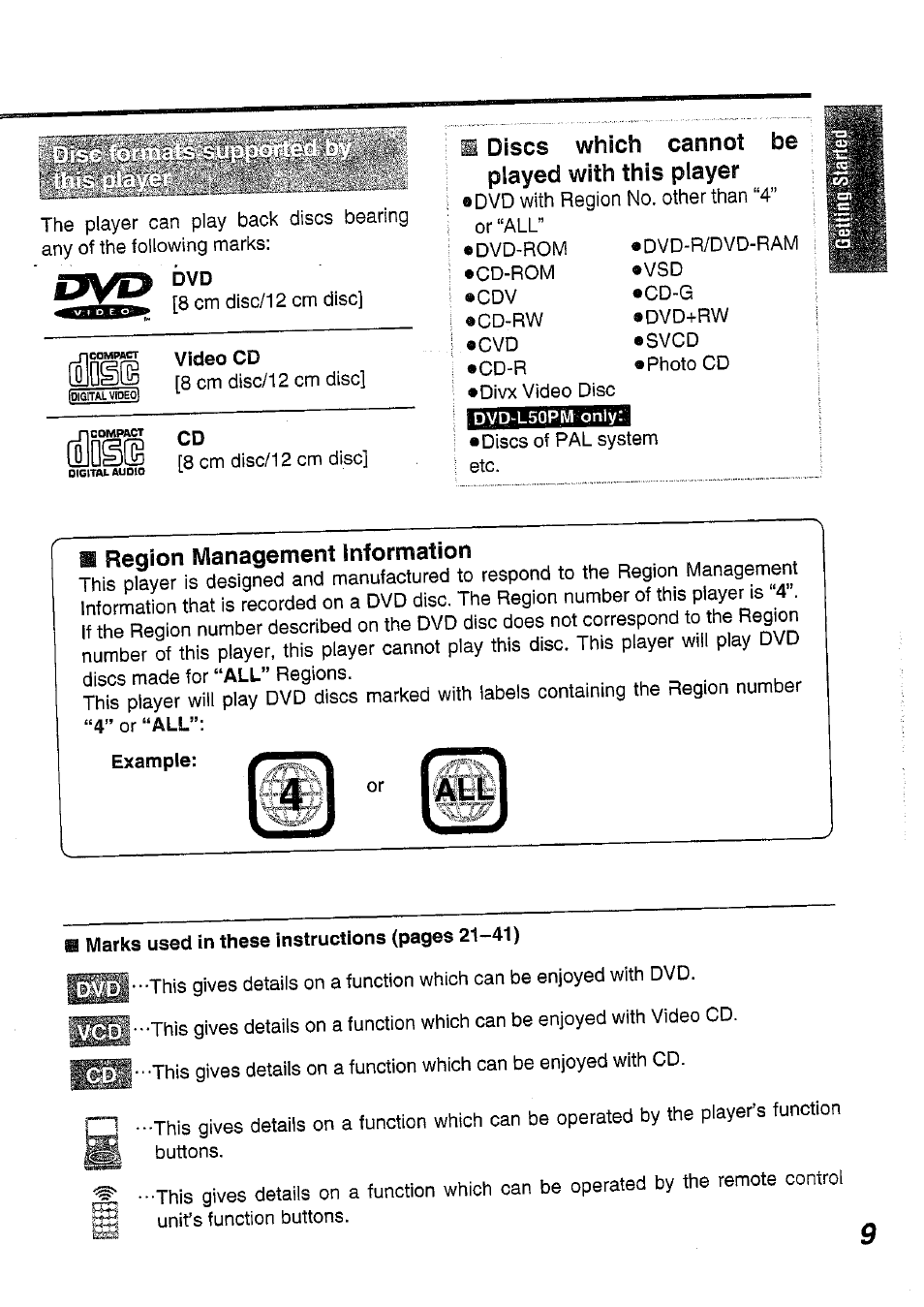 Panasonic DVD-L50PM User Manual | Page 9 / 58