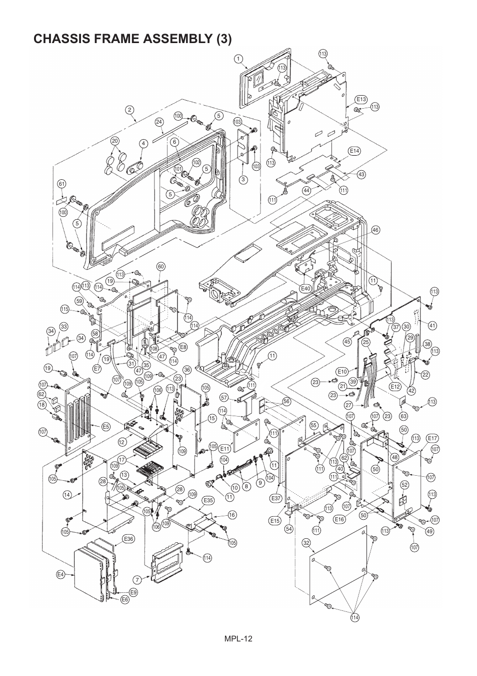 Chassis frame assembly (3), Mpl-12 | Panasonic AJ-HDC27MC User Manual | Page 13 / 18