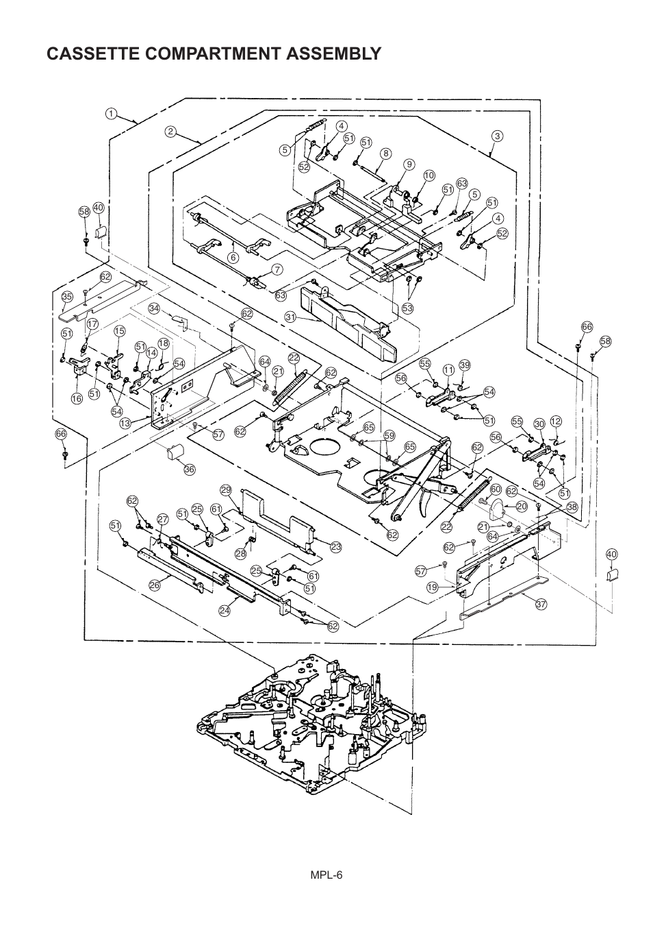 Cassette compartment assmbly, Cassette compartment assembly, Mpl-6 | Panasonic AJ-HDC27MC User Manual | Page 7 / 18