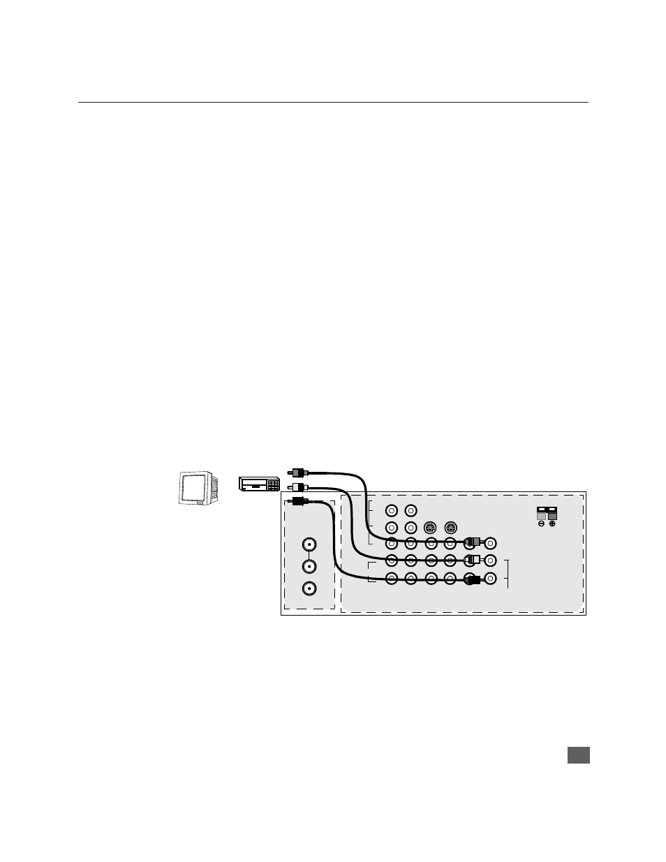 Amplifier connection (to audio amp), Program out connection (prog. out), Optional equipment connections (cont.) | Nstallation, Audio adjustments, Procedure | Panasonic CinemaVision PT 51HX41 User Manual | Page 10 / 58