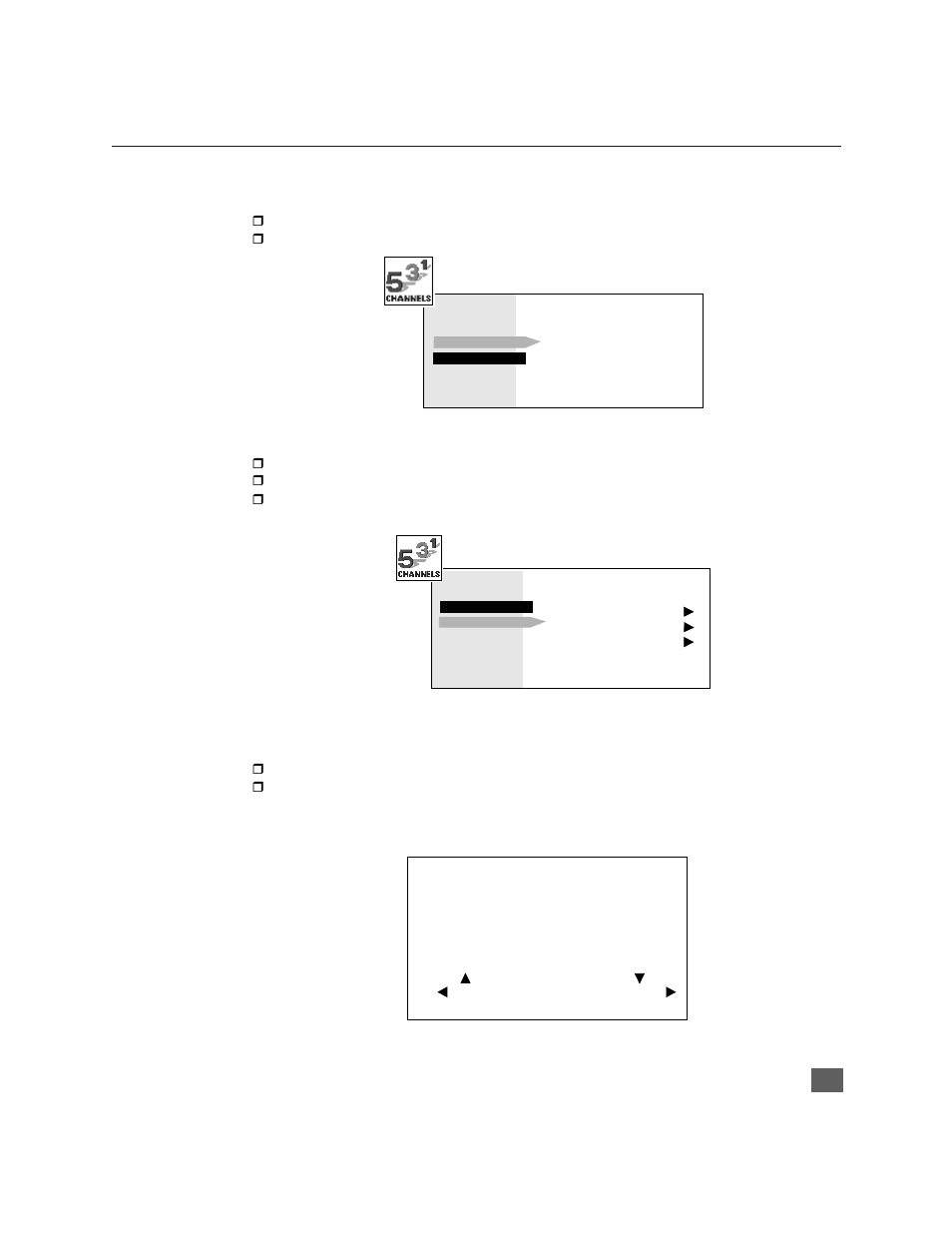 Channels - favorites, Channels - caption, Video input skip | Channels | Panasonic CinemaVision PT 51HX41 User Manual | Page 26 / 58