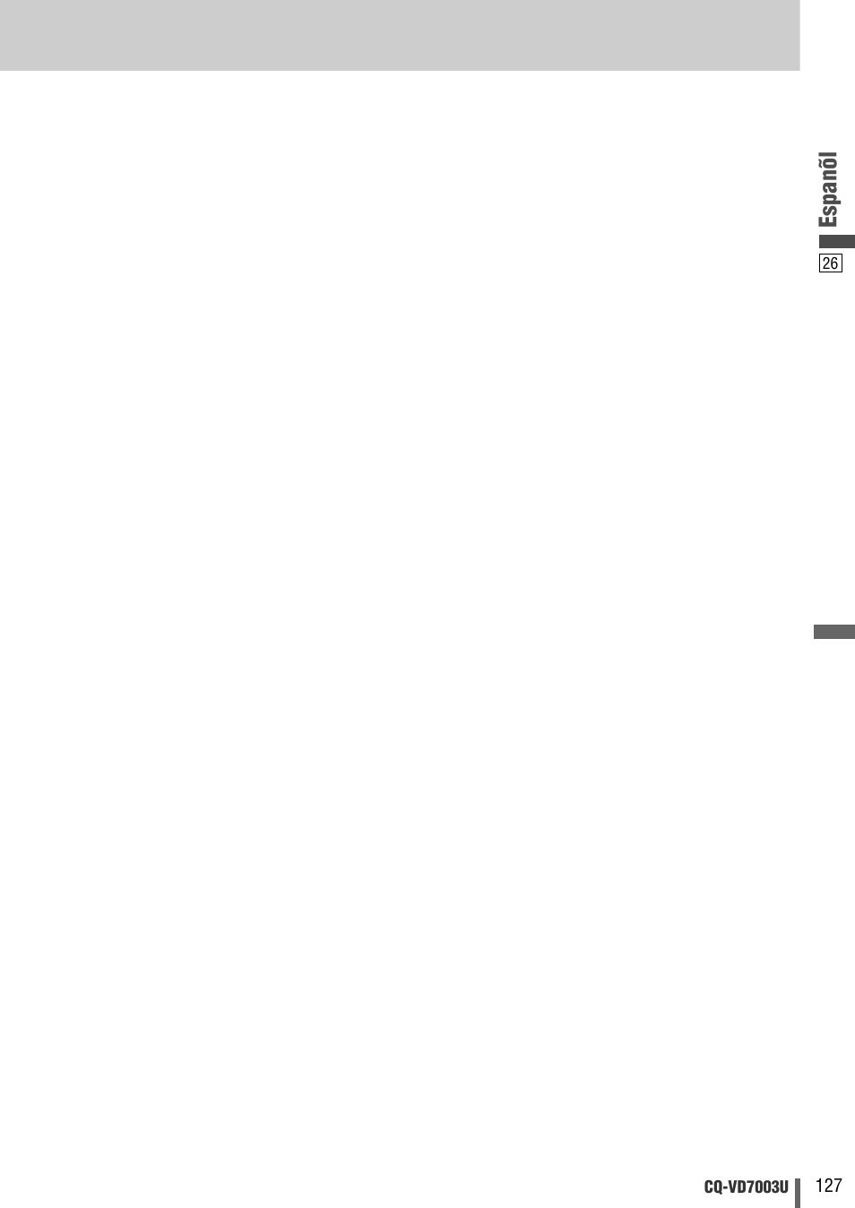 Espanõl | Panasonic CQ-VD7003U User Manual | Page 127 / 150
