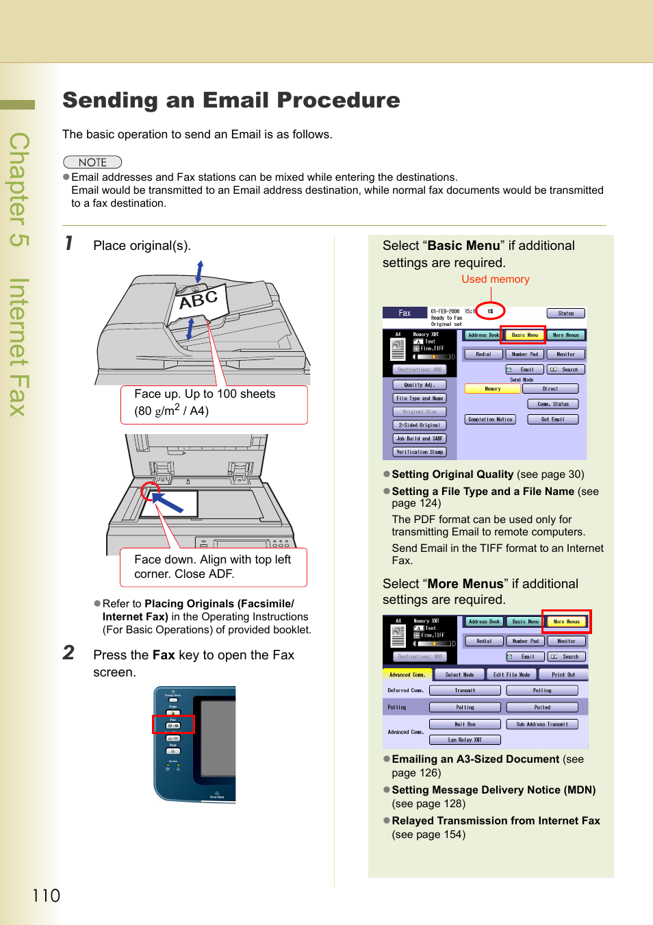 Sending an email procedure, Chapter 5 internet fax | Panasonic Laser Fax UF-6000 User Manual | Page 110 / 224