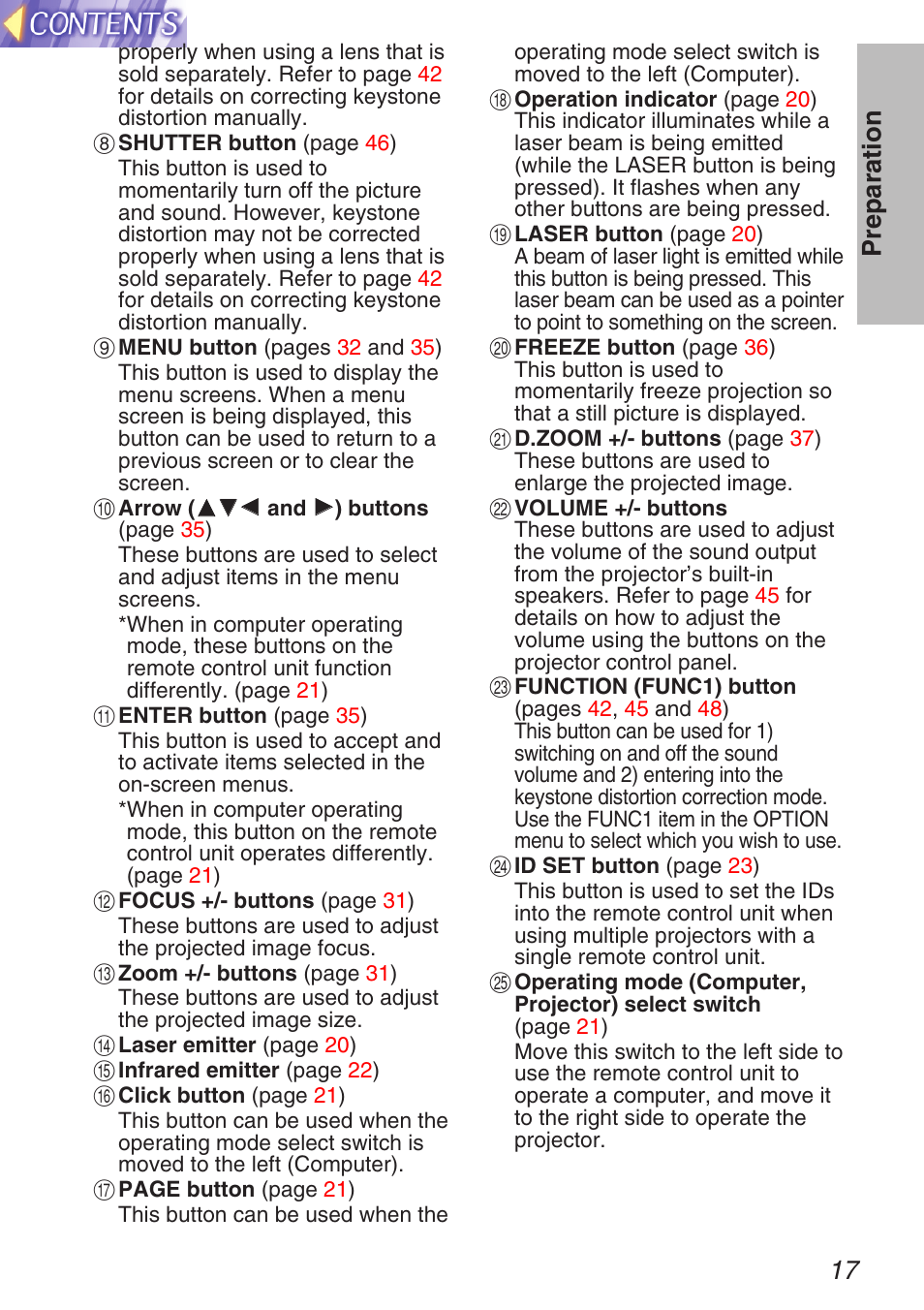 17 preparation | Panasonic TQBH9003-6 User Manual | Page 17 / 146