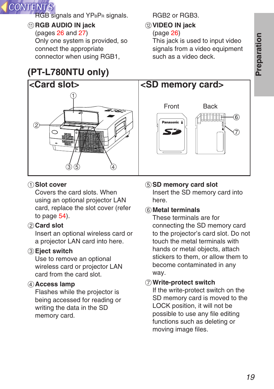 Pt-l780ntu only), 19 preparation | Panasonic TQBH9003-6 User Manual | Page 19 / 146
