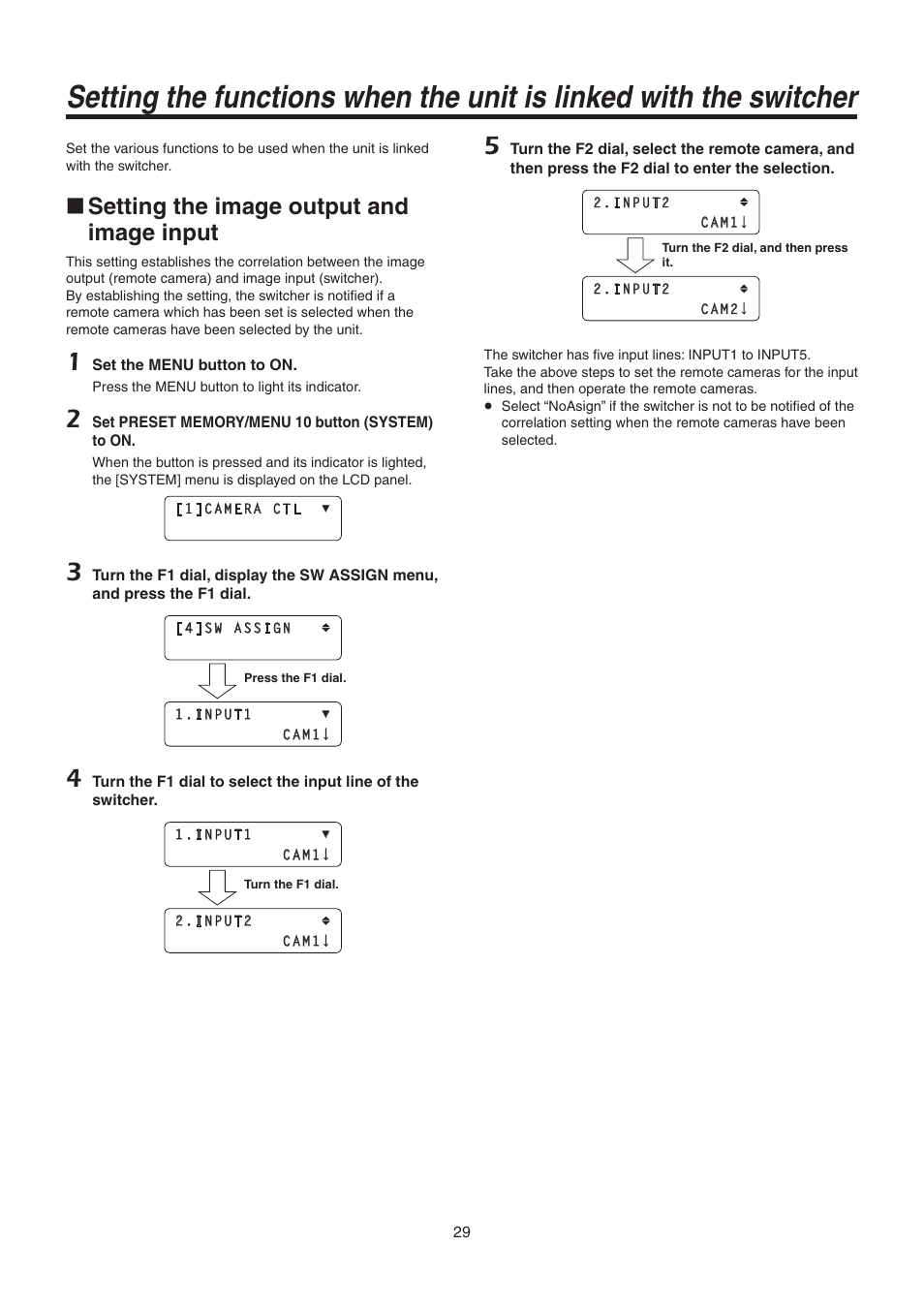 Setting the image output and image input | Panasonic AW-RP50N User Manual | Page 29 / 48