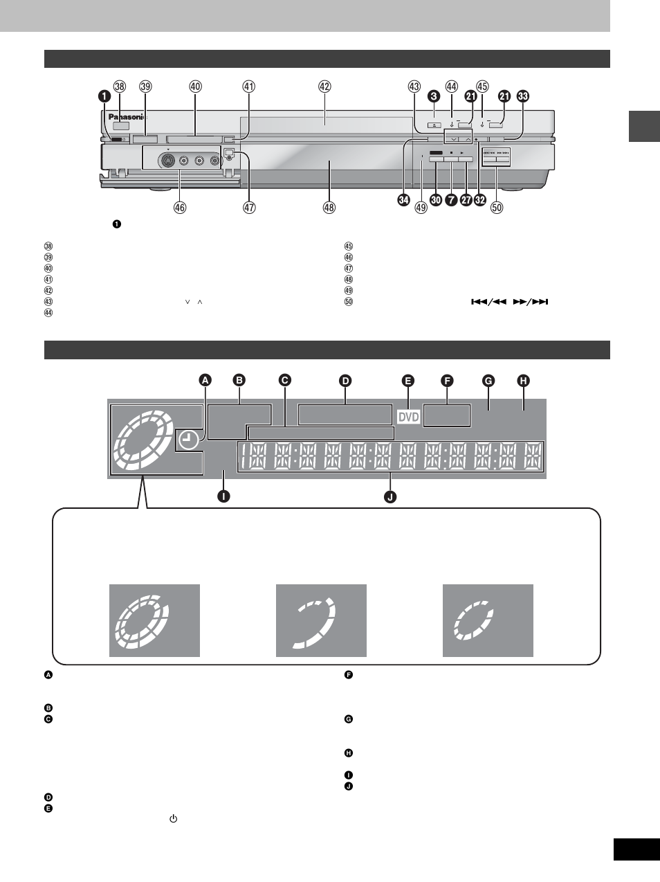 Rec play, Rec play play, Dvd-ram xp sp lp ep d.mix mpeg4 card sd avcd | Main unit, Grp title pl chap pg track | Panasonic DMR-E100H User Manual | Page 13 / 72