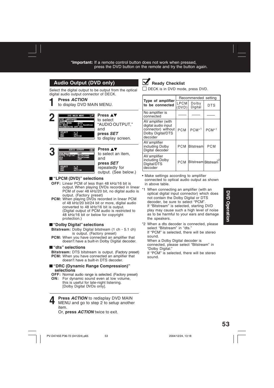 Panasonic PV-D4745S User Manual | Page 53 / 72