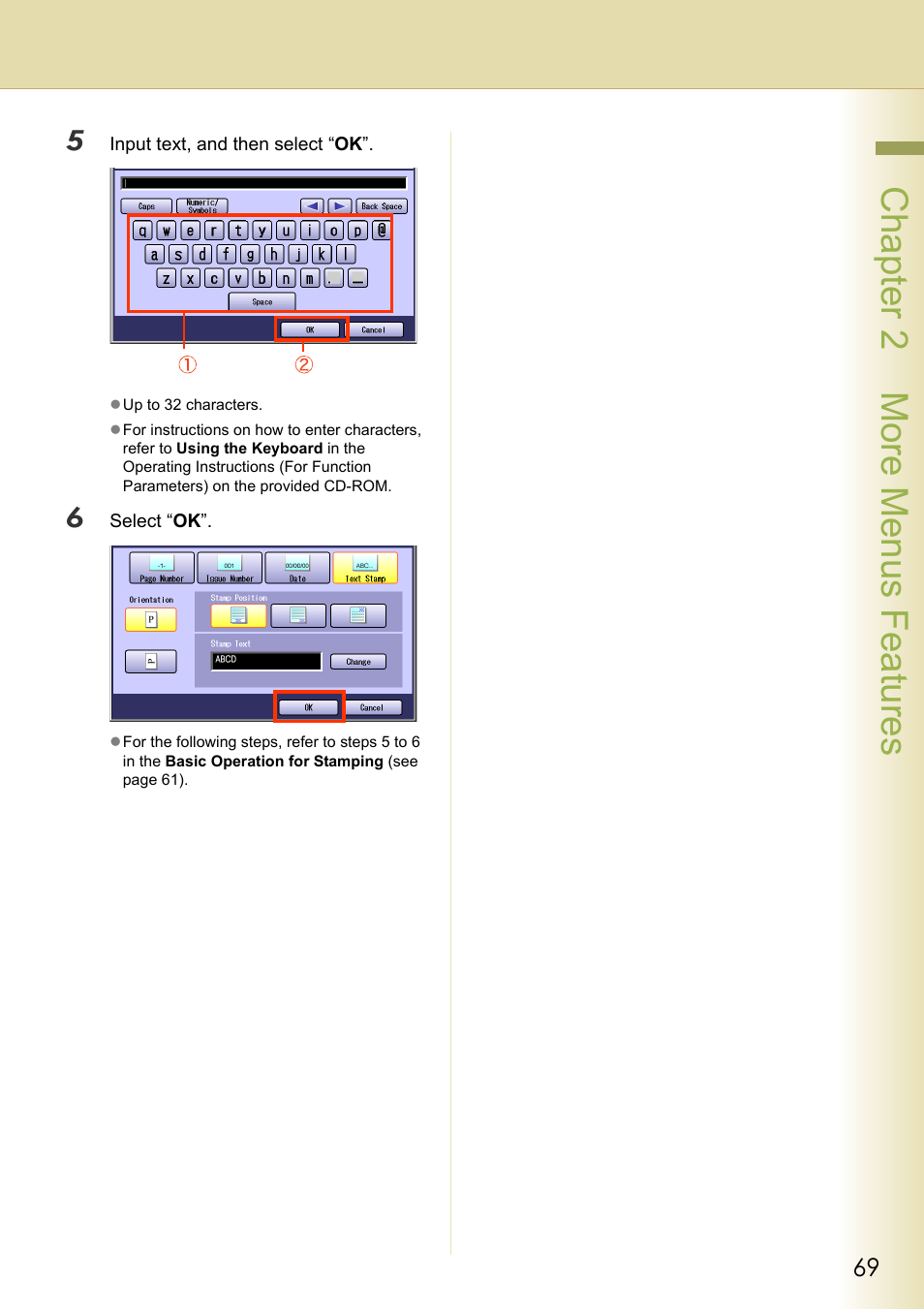 Chapter 2 more menus f eatures | Panasonic DP-C263  EN User Manual | Page 69 / 98