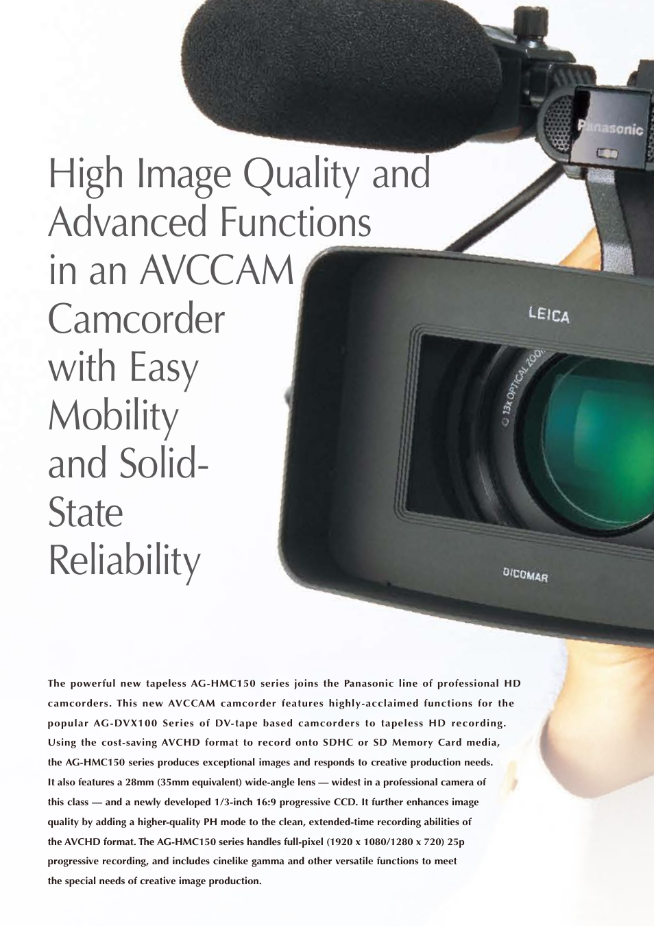 Panasonic AG-HMC154 User Manual | Page 2 / 12