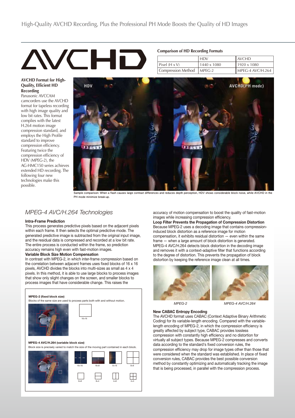 Mpeg-4 avc/h.264 technologies | Panasonic AG-HMC154 User Manual | Page 6 / 12