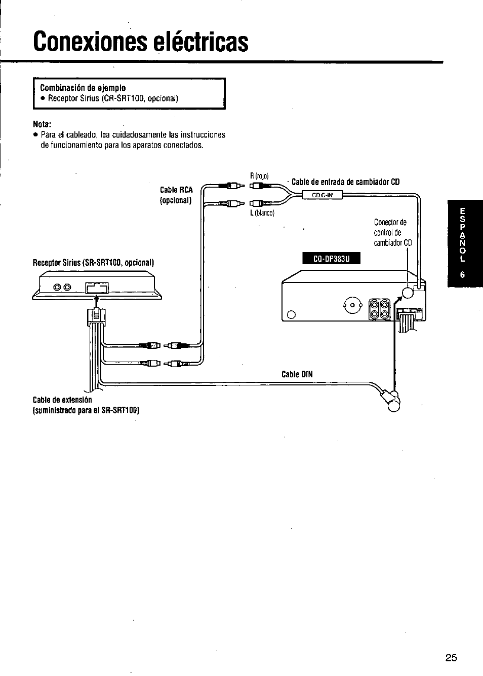 Conexiones eléctricas | Panasonic CQ-DP383U User Manual | Page 25 / 28