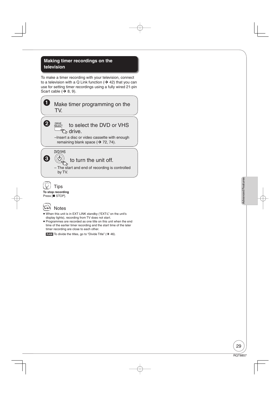 Make timer programming on the tv | Panasonic DMR-EZ47VEB User Manual | Page 29 / 96
